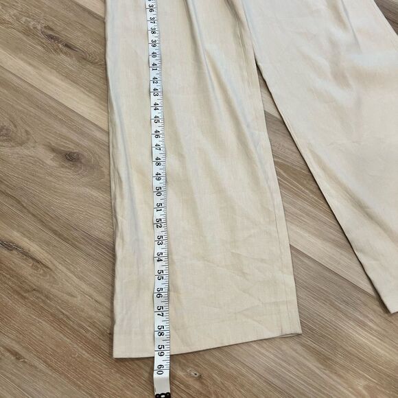 ANTONIO MELANI Carlos One Shoulder Tie Waist Wide Leg Jumpsuit in Natural Size 2 - Picture 7 of 7